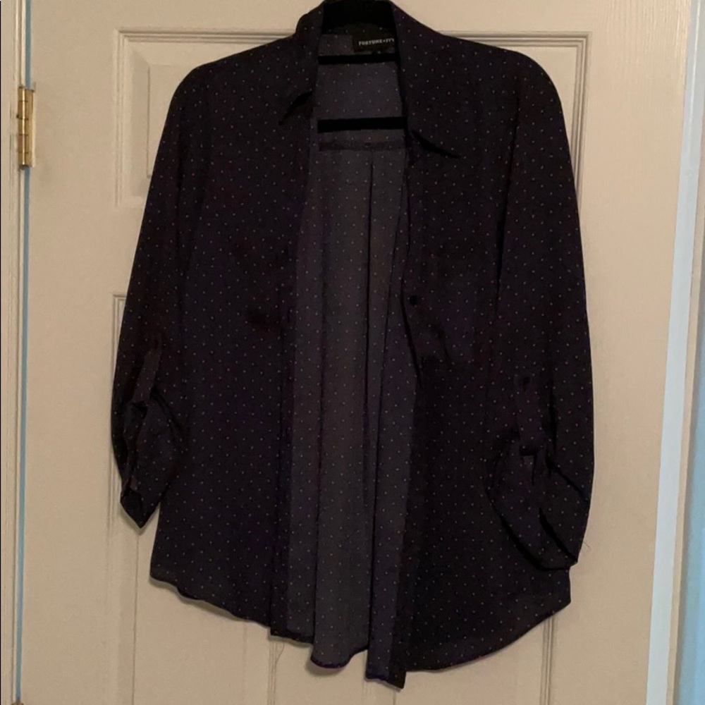 Navy button down
